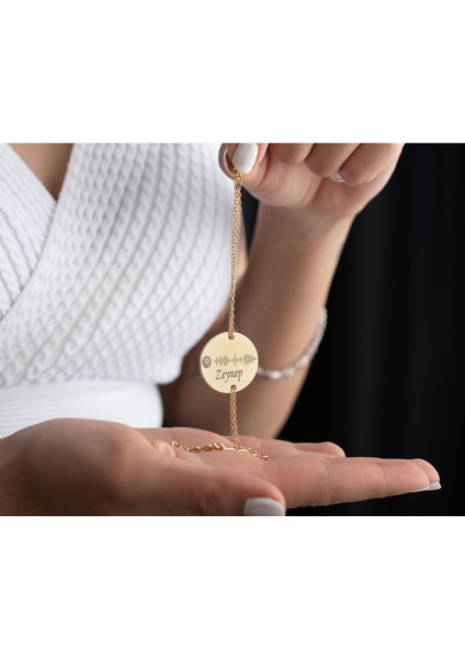 14 Ayar Altın Kaplama Kişiye Özel Isimli Spotify Bileklik fırsatları