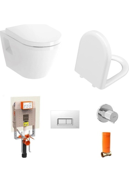 Integra Asma Klozet+Vitra Yavaş Klozet Kapağı +Gömme Rezervuar Set