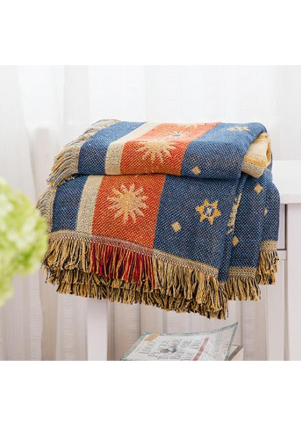 Jakarlı Tekstil, Yumuşak Kanepe Atmak Kapak Pamuk Koltuk Yatak Battaniye - Güneş indirimleri