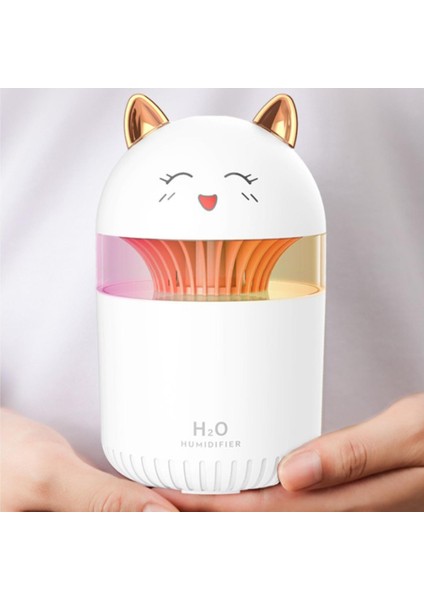 Güzel Kedi Hava Nemlendirici 300 ml Düşük Gürültü Aroma Difüzör Bebek Odası Beyaz Için