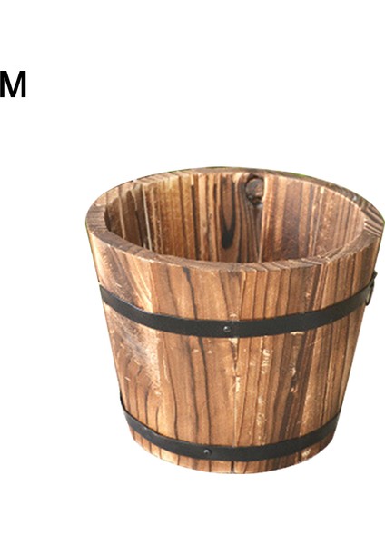 Rustik Kenar Ahşap Varil Boş Saksı (Yurt Dışından)