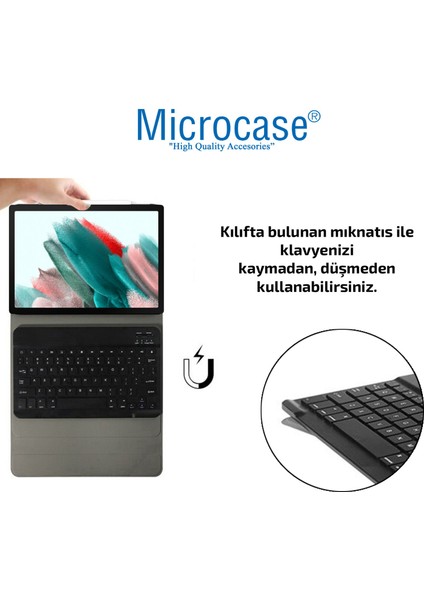 Samsung Galaxy Tab A8 SM-X200 10.5 2021 Bluetooth Klavyeli Standlı Kılıf - Bkk4