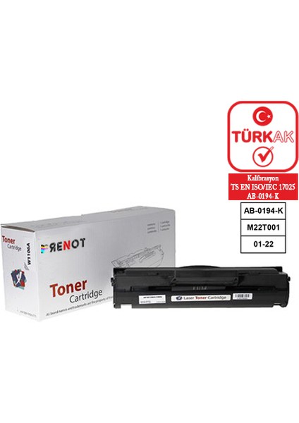 HP106A HPB-W1106 Siyah Lazer Yazıcı Toneri modelleri