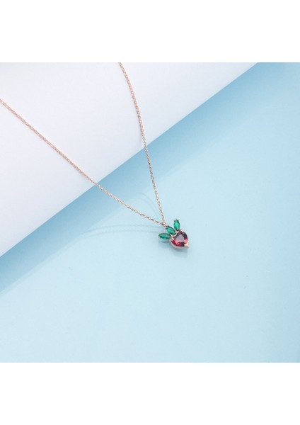 925 Ayar Gümüş Çilek Kolye modelleri