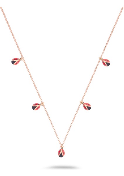 925 Ayar Gümüş Uğur Böcekli Şans Kolyesi fiyatları