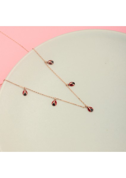 925 Ayar Gümüş Uğur Böcekli Şans Kolyesi modelleri