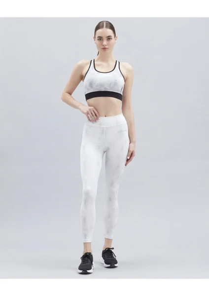 W Cloud Printed Mid Support Bra Kadın Siyah Sporcu Sütyeni - S221464-001