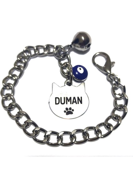 Ayz Kedi Tasması, Kedi Künyesi, Zincirli Kedi Künyesi, Kedi Isimlik 30 cm modelleri