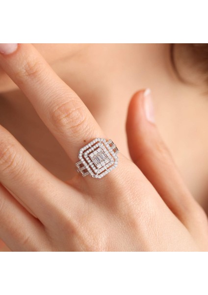 Beyaz Altın Baget Yüzük Nova Form modelleri