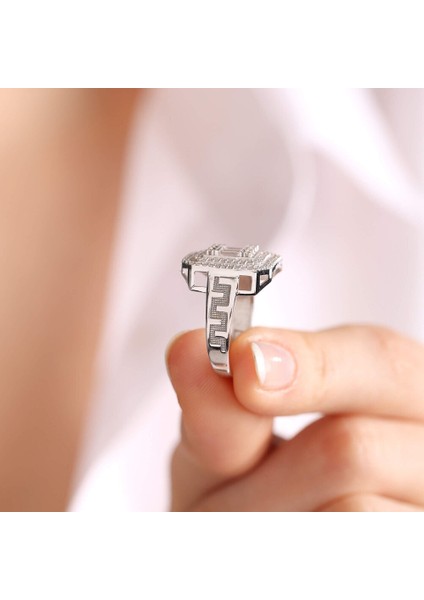 Beyaz Altın Baget Yüzük Grek modelleri