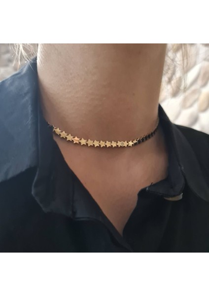 Altın Yıldız Zincir Kolye 40 cm