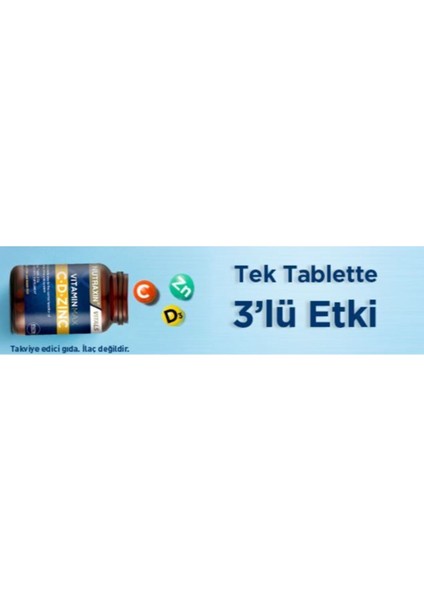 Tek Tablette C Vitamin D Vitamin ve Çinko Içeren Vitamin Max 60 Tablet*2 Adet