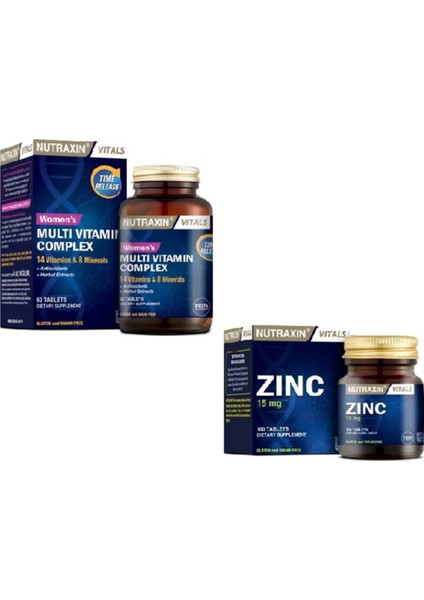 Multivitamin Kadın 60 Tablet + Zinc 15 Mg 100 Tablet