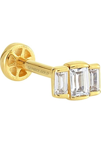Altın Baget Tragus Piercing 14 Ayar Tria