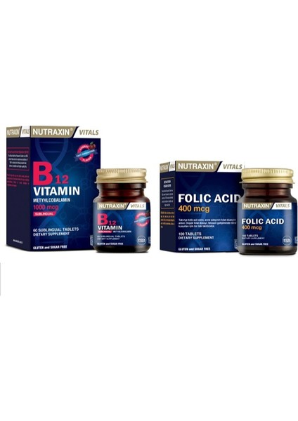 400 Mcg Folic Acid + Vitamin B12 1000 Mcg 60 Tablet