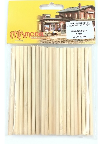 Bambu Yuvarlak Çıta 4mm 10CM 50 Adet