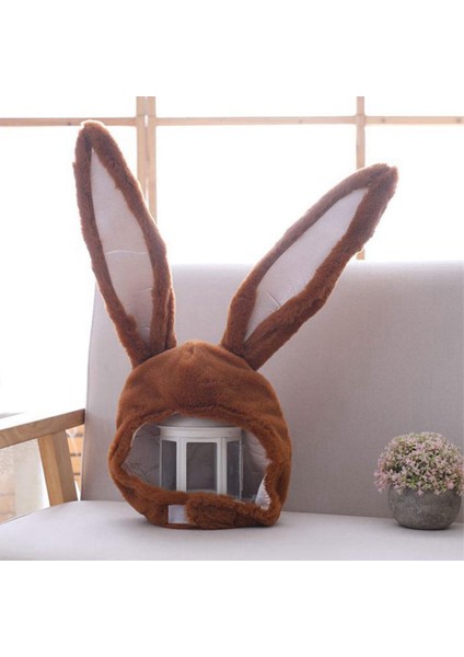 Ayarlanabilir Kulakları ile Sevimli Tavşan Şapka Sıcak Hayvan Yumuşak Peluş Kahverengi fiyatları