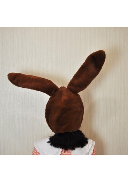 Ayarlanabilir Kulakları ile Sevimli Tavşan Şapka Sıcak Hayvan Yumuşak Peluş Kahverengi fırsatları