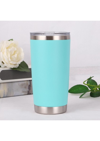 20 Oz Vakum Yalıtımlı Tumbler Seyahat Kupa Açık Ofis Sıcak Içecek Işık Yeşil Için