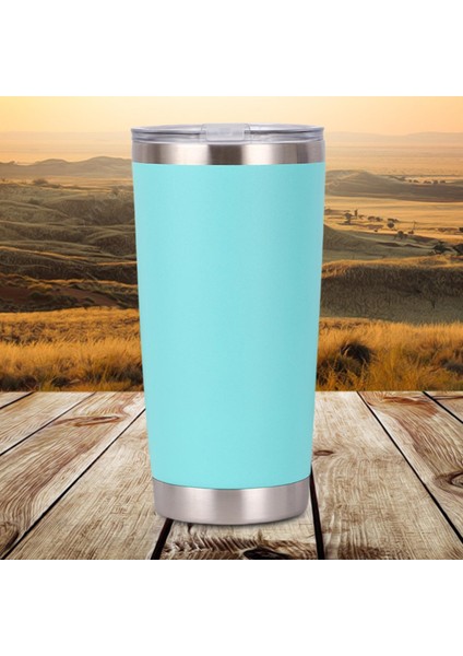 20 Oz Vakum Yalıtımlı Tumbler Seyahat Kupa Açık Ofis Sıcak Içecek Işık Yeşil Için