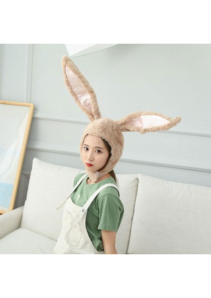 Ayarlanabilir Kulakları ile Sevimli Tavşan Şapka Sıcak Hayvan Yumuşak Peluş Açık Kahverengi Açık Kahverengi modelleri