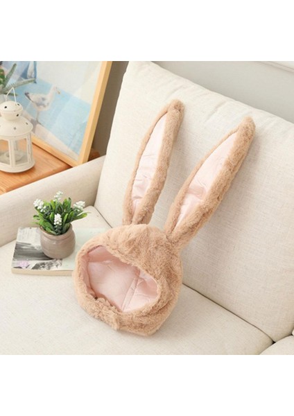 Ayarlanabilir Kulakları ile Sevimli Tavşan Şapka Sıcak Hayvan Yumuşak Peluş Açık Kahverengi Açık Kahverengi fırsatları