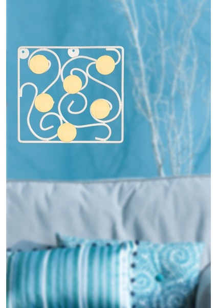 Arman Aynalı Metal Tablo Beyaz 22 cm