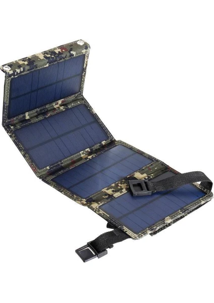 USB Solar Charger 20W Taşınabilir Güneş Paneli - Siyah (Yurt Dışından)