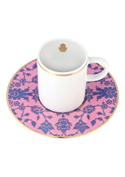 Glamorous Pembe Tabaklı Kahve Fincanı 85CC