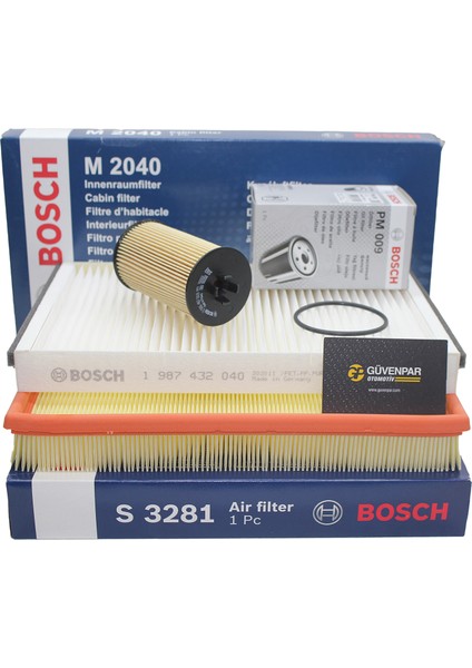 Opel Astra H 1.6 (Z16XER/A16XER) Benzinli Motor Bakım Filtre Seti Bosch Marka