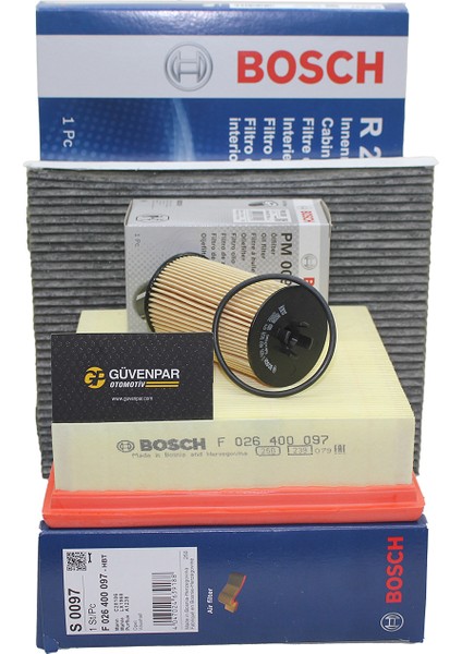 Opel Corsa D 1.2 / 1.4 (A12XER/A14XER) Benzinli Motor Bakım Filtre Seti Bosch Marka