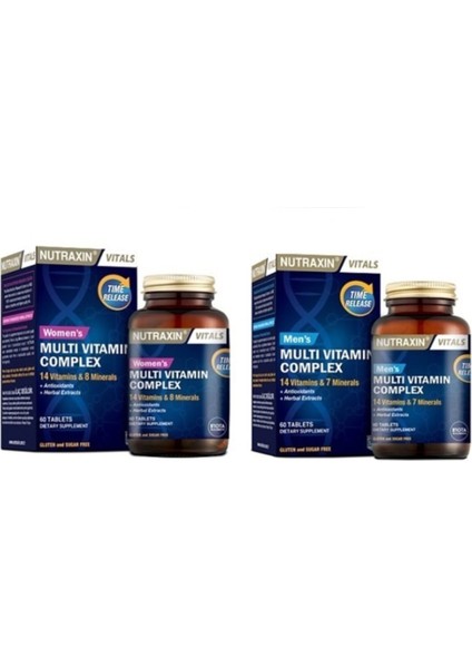 Men's Multi Vitamin Complex 60 Tablet + Kadınlara Özel Multi Vitamin 60 Tablet