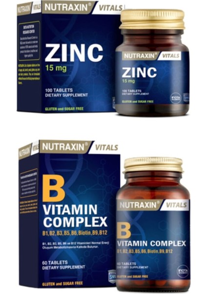 Zinc 15 Mg 100 Tablet + B Vitamin Complex 60 Tablet