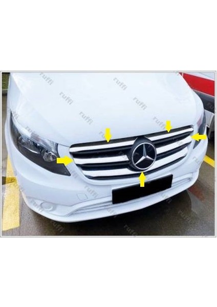 Mercedes Vito W447 Krom Ön Panjur 5 Prç 2020 ve Üzeri Geniş Model