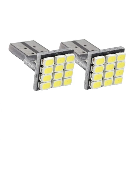 T10 LED Ampul Park LED Plaka LED Tavan LED 12 Ledli 12V 5W Beyaz Canbus LED