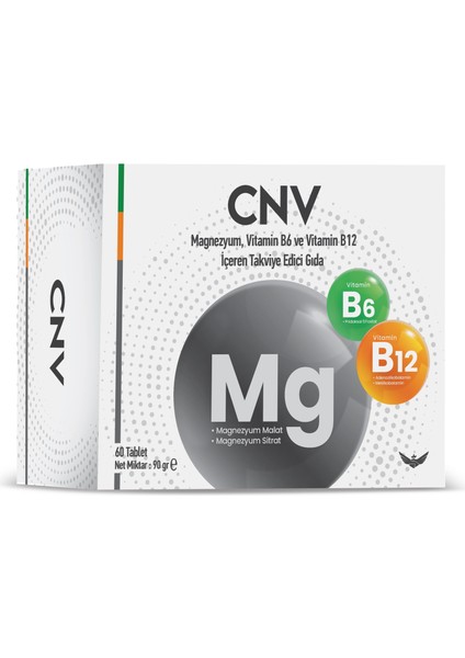 Magnezyum,vitamin B6 ve Vitamin B12 60 Tablet