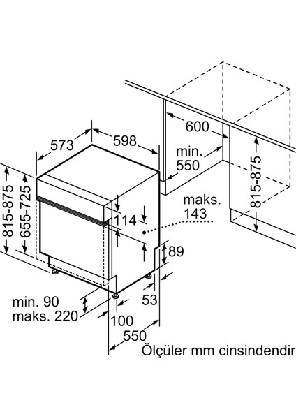 BMA6252EG  6 Programlı Yarı Ankastre Bulaşık Makinesi