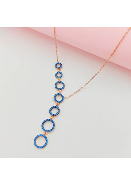 Gümüş Halka Sıralı Sallantılı Model Kolye 925 Ayar