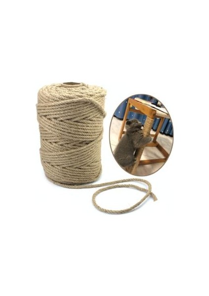 Kedi Tırmalama Ipi Sisal Halat 4 Mm X 10 M