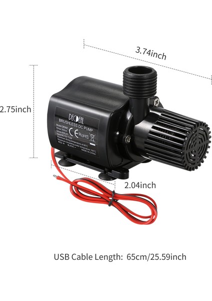 Fırçasız Su Pompası Ultra-Sessiz DC12V Mikro