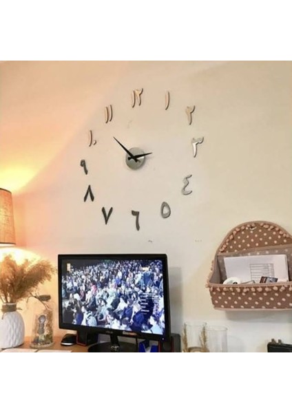 Dekoratif 3D Duvar Saati Pleksi Ayna