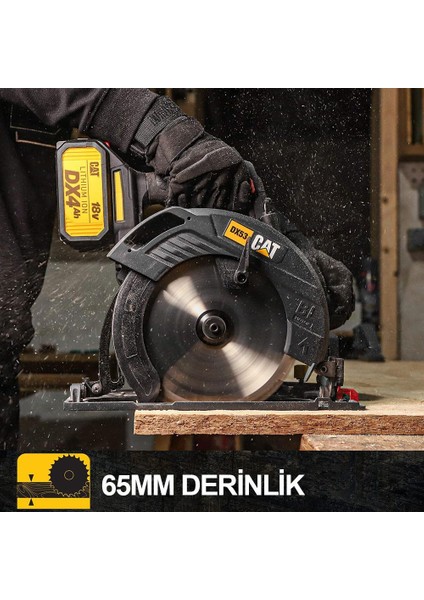 CAT DX53B 18Volt 185mm Kömürsüz Profesyonel Daire Testere (Akü Dahil Değildir)