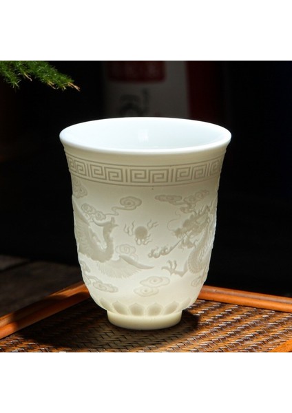 Seramik Ejderha Phoenix Teacup Zen Yeşim Porselen Su Kupa Yaratıcı Kabartmalı Küçük Çay Kase Doğum Günü Hediyeleri Master Cup Drinkware | Teacups (Yurt Dışından) fiyatları