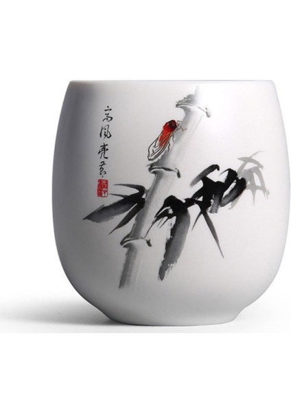 1 Adet Çin Seramik Çay Kupası Beyaz Porselen Kung Fu Cups Çömlekçilik Kolu ile Drinkware Şarap Kahve Kupa Teacup | Teacups (Yurt Dışından)