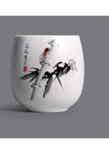 1 Adet Çin Seramik Çay Kupası Beyaz Porselen Kung Fu Cups Çömlekçilik Kolu ile Drinkware Şarap Kahve Kupa Teacup | Teacups (Yurt Dışından)