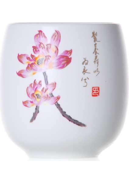 1 Adet Çin Seramik Çay Kupası Beyaz Porselen Kung Fu Cups Çömlekçilik Kolu ile Drinkware Şarap Kahve Kupa Teacup | Teacups (Yurt Dışından)