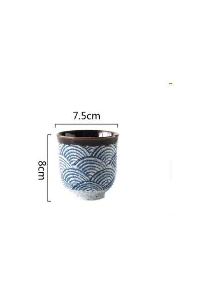 Çin Retro Tarzı El Yapımı Boyalı Seramik Kupa Teacup Kişilik Dalga Desen Kahve Bardak Çay Seti H240 | Teacups (Yurt Dışından)