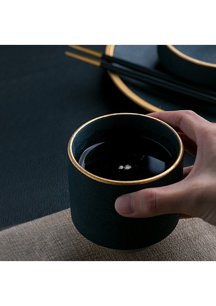 Avrupa Tarzı Mermer Seramik Drinkware Yeşil Renk Fincan Altın Yan Şarap Çay Bardağı 250ML | Çay Fincanı (Yurt Dışından) fırsatları
