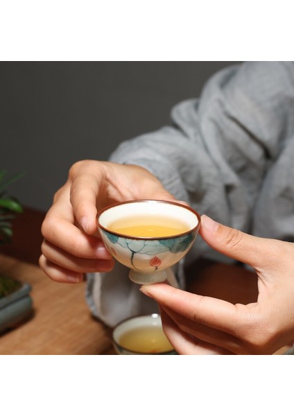 Çiçek Tasarım Retro Çay Bardağı Küçük Vintage Kupalar Kahve Fincanları Seramik Töreni Yaratıcı Herbaty Çay Seti (Yurt Dışından)