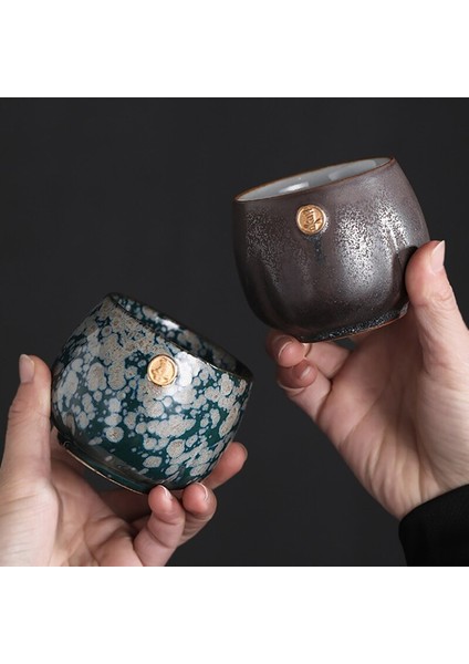 Japon Stil Fırın Değişken Çay Bardağı Seti, 4 Adet Seramik Kung Fu Çay Seti, Tek Fincan, Master Kupası, Kişisel Kupası Teaware Hediye Kutusu | Teaware Setleri (Yurt Dışından)